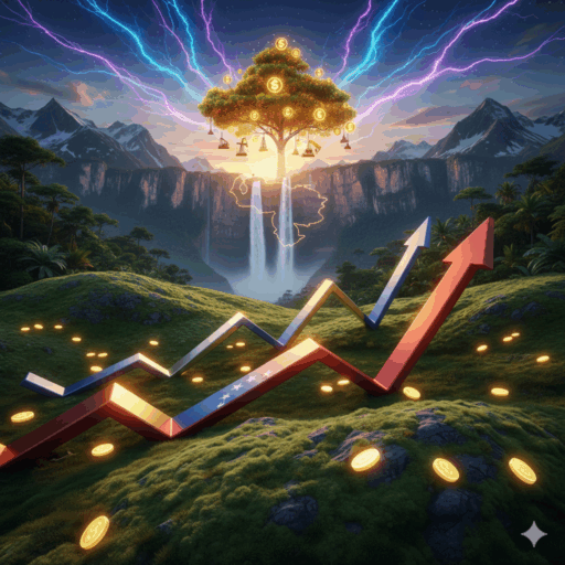 Gráfico de crecimiento o paisaje noruego simbolizando el fondo soberano